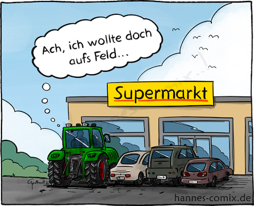Cartoon: Demenz (medium) by Hannes tagged demenz,landwirt,traktor,vergesslich,beruf,krankheit