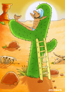 Cartoon: Kaktus-Fakir nimmts gelassen (small) by droigks tagged gelassenheit entspannt fakir kaktus wüste leiter droigks droigk turban