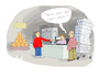 Cartoon: Pas drole! (small) by darkplanet tagged supermarche,papier,toilette,virus,corona,hamsters,crise