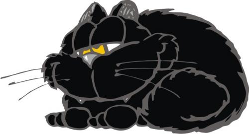 black cat cartoon. Cartoon: Black Cat 03 (medium)