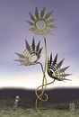 Cartoon: x-acto flowers (small) by birdbee tagged 3d,model,xacto,knife,blades,flowers