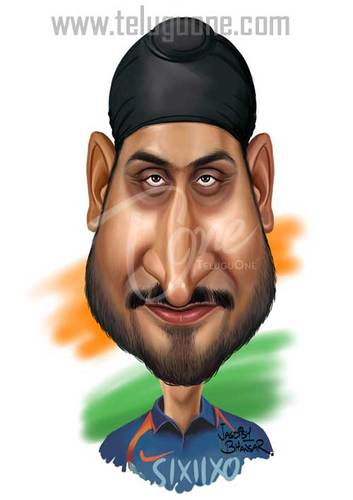 Cartoon: Harbhajan Singh (medium) by jagdishbhawsar tagged cricket,singh, ...