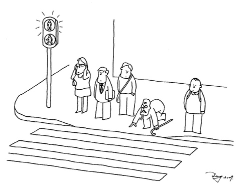 Cartoon: cross road (medium) by TTT tagged tang,cartoon