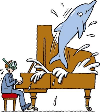 Cartoon Images Of Dolphins. Cartoon: Dolphin piano