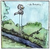 Cartoon: Die Bachstelze (small) by timfuzius tagged vogel,bachstelze,natur,bach,wurm