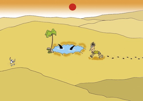 Cartoon: Desert (medium) by joruju piroshiki tagged desert,water,shark