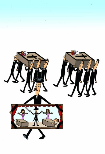 Cartoon: no title (medium) by joruju piroshiki tagged magic,funeral