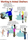 Cartoon: Working in Animal Shelters (small) by BlokeyAarsevark tagged dogs,cats,work,animal,shelter,customer,difficult,abuse