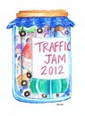 Cartoon: Traffic Jam (small) by Kerina Strevens tagged traffic,cars,lorries,vehicles,jam,jar,space,pollution