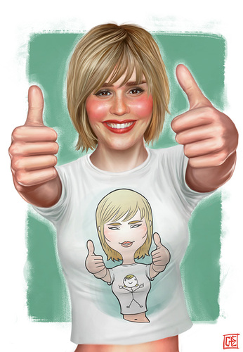 Cartoon Alison Lohman Tshirt medium by Freelah tagged alisonlohman