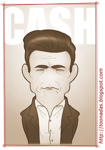 Cartoon: Johnny Cash (medium) by Freelah tagged johnny,cash