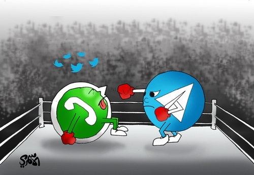 Cartoon: Telegram VS WhatsApp alasmri (medium) by hussein alasmri ...
