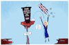 Cartoon: Truss schneller Absprung... (small) by markus-grolik tagged tories,liz,truss,premierministerin,boris,johnson,london,grossbritannien,staatskrise,verschuldung