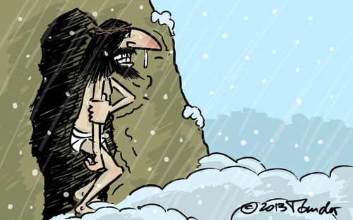Cartoon: Resurrection of Christ (medium) by Mandor tagged christ,resurrection,bad,weather