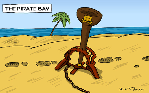 Cartoon: The Pirate Bay (medium) by Mandor tagged pirate,bay