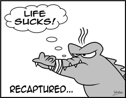 Cartoon: life sucks... (medium) by Thamalakane tagged crocodiles