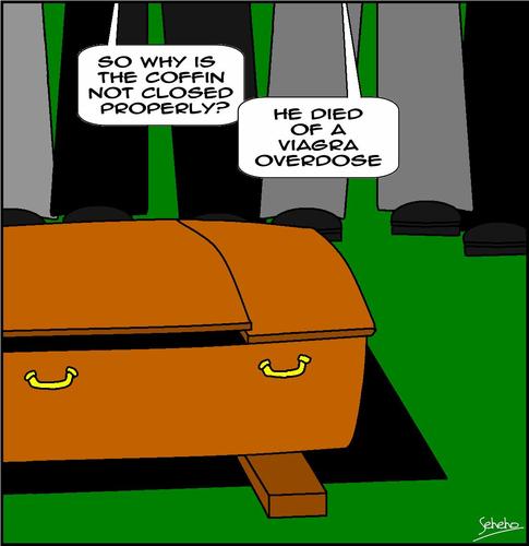 Cartoon: VIAGRA (medium) by Thamalakane tagged funeral,coffin,overdose,erection