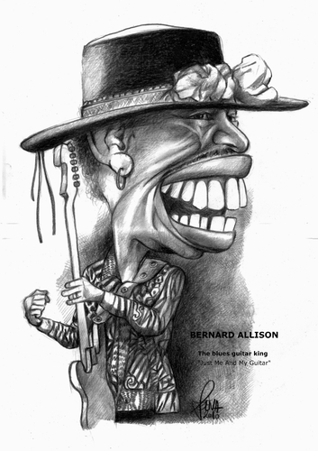 Cartoon: Bernard Allison (medium) by Szena tagged blues,guitarist,bernard,allison,caricature