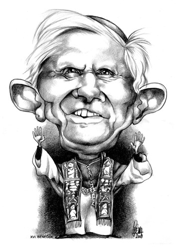benedict xvi portrait. Cartoon: Pope Benedict XVI