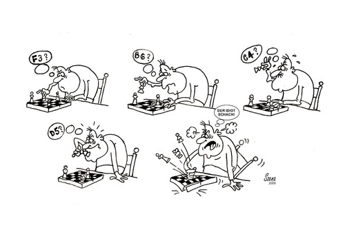 Cartoon: stupid chess (medium) by Szena tagged caricatur