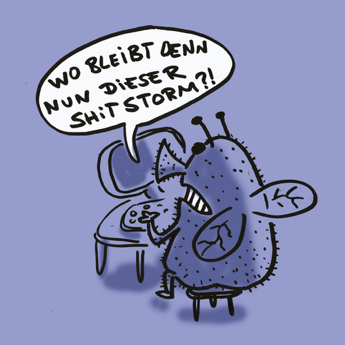 Cartoon: Lecker Shitstorm (medium) by Ludwig tagged fliege,shitstorm,shit,scheiße,computer