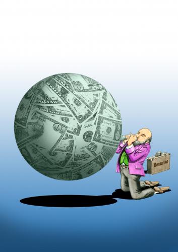 Cartoon: bernanke-blow up (medium) by schuppi tagged inflation,bernanke,geld,geldmenge,finanzen,dollar,blasen,ballon,aufblasen,fed,platzen,wert,geldentwertung