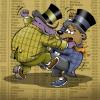 Cartoon: bulle-bär (small) by schuppi tagged bulle,bär,börse,aktien,kampf,bullish,bearish
