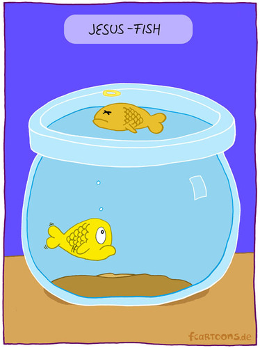 jesus fish. Cartoon: Jesus-Fish (medium)