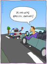 Cartoon: Polizeikontrolle (small) by Frank Zimmermann tagged polizei kontrolle verkehr twitter iphone folge mir follow