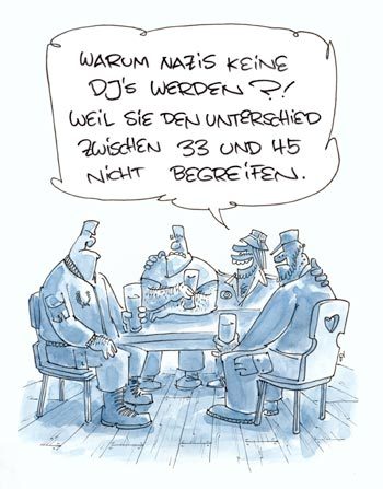 Cartoon: DJs (medium) by OL tagged dj,nazis,glatzen,rechts