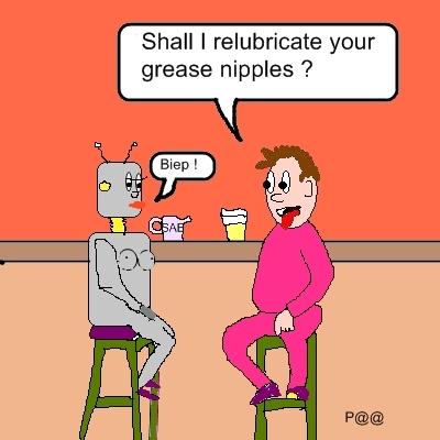 Cartoon: Sex with robots in future ? (medium) by Johan tagged robot,