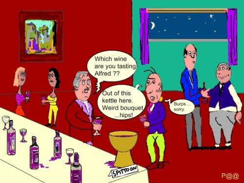 Wine Tasting Cartoon