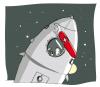 Cartoon: CANNED (small) by ali tagged büchse öffner raumfahrt space all rakete schweizer messer astronaut weltall alien astronauten