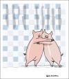 Cartoon: FEAR (small) by ali tagged schweine,pigs,schlachter,butcher,panik,angst,fear