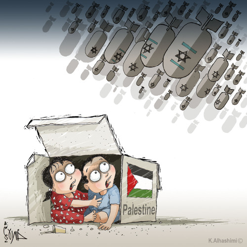Cartoon: Gaza... (medium) by Khalid Alhashimi tagged gaza,palestine,terrorism,cartoons,israel