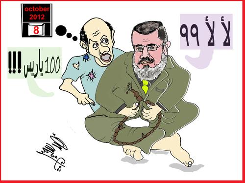 Cartoon: 100 TH DAY (medium) by AHMEDSAMIRFARID tagged mursy,egypt,ahmed,samir,farid,revolution,100,day