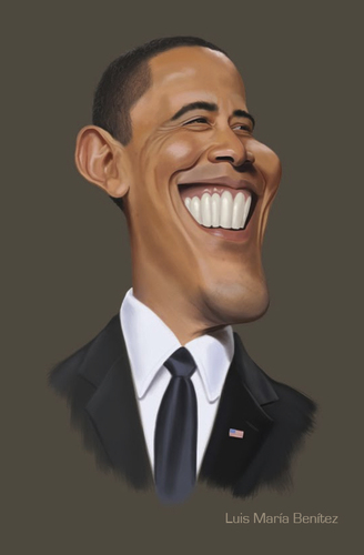 Cartoon: Caricature of Barack Obama (medium) by <b>Luis Benitez</b> tagged politics ... - caricature_of_barack_obama_2292425