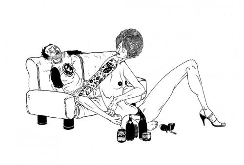Cartoon: What a woman (medium) by alexdantas tagged woman,naked,tattoo