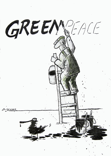 Cartoon: greenpeace (medium) by o-sekoer tagged global,warming