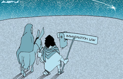 Cartoon: Immigration (medium) by Amorim tagged immigration,human,rights,frontiers,immigration,human,rights,frontiers
