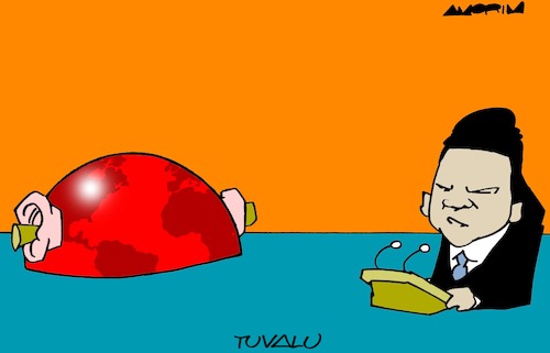 Cartoon: Tuvalu (medium) by Amorim tagged tuvalu,global,warming,climate,changes,tuvalu,global,warming,climate,changes