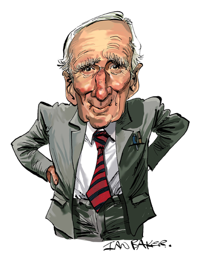 Cartoon: Desmond Llewelyn (medium) by Ian Baker tagged james,bond,desmond,llewelyn,007,spies,gadgets,quatermaster,caricature