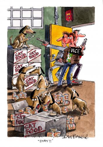 Cartoon: Penthouse Magazine full page (medium) by Ian Baker tagged dogs,police,vice,cats,crime