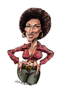 Cartoon: Pam Grier (small) by Ian Baker tagged pam grier seventies film movies blaxploitation ian baker caricature foxy brown afro sexy cartoon action