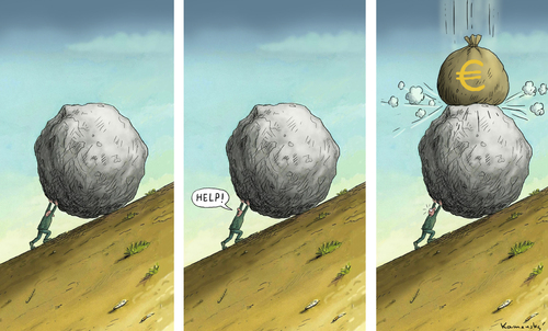 Cartoon: Aid to Greece (medium) by marian kamensky tagged humor,illustration,stein,geld