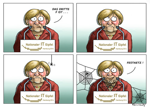 Das F von Frau Merkel