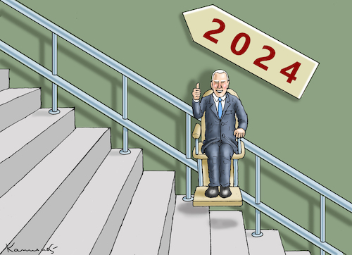 Cartoon: JOE KANDIDIERT! (medium) by marian kamensky tagged joe,biden,kandidiert,2024,joe,biden,kandidiert,2024
