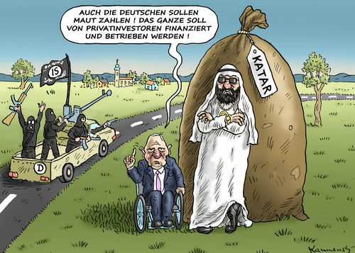 Cartoon: Schäubles Mautvorschlaghammer (medium) by marian kamensky tagged maut,csu,cdu,dobrindt,für,ausländer,schäuble,maut,csu,cdu,dobrindt,für,ausländer,schäuble