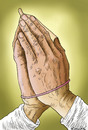 Cartoon: Geschütztes Beten (small) by marian kamensky tagged beten,katholische,kirche,kondome,religion,extremisten