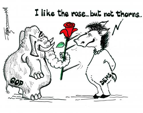 Cartoon: Politican Valentines Day in US (medium) by Thommy tagged us, 
